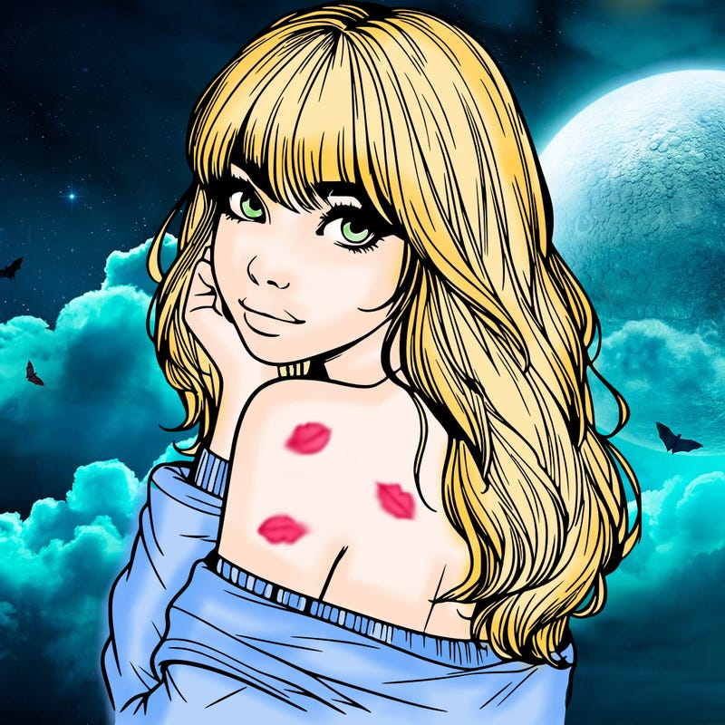 realistic girl with bangs looking over her shoulder