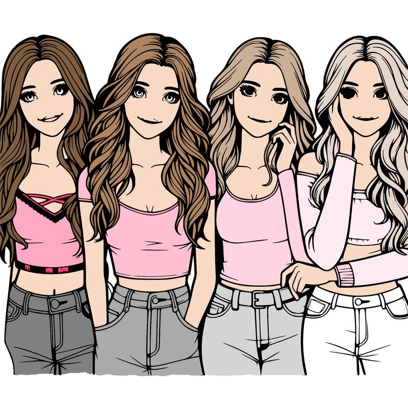 four realistic girls