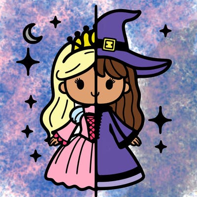 split princess and witch