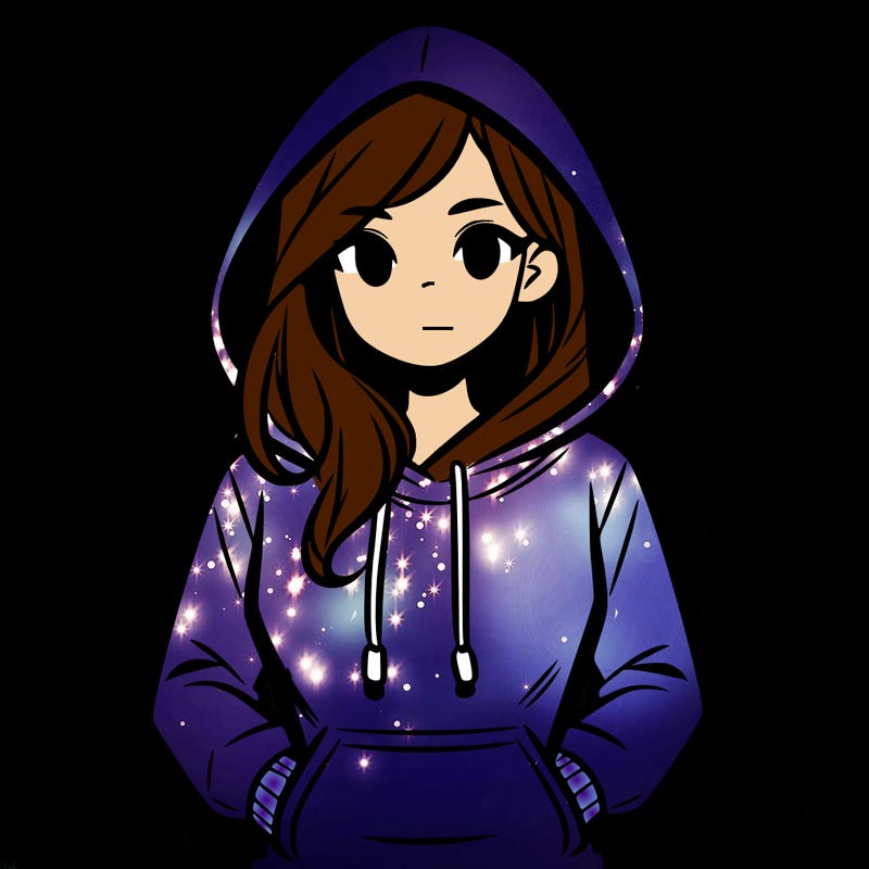 a woman wearing a hoodie