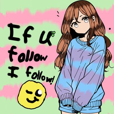 manga teen girl  in a sweater and baggy pants