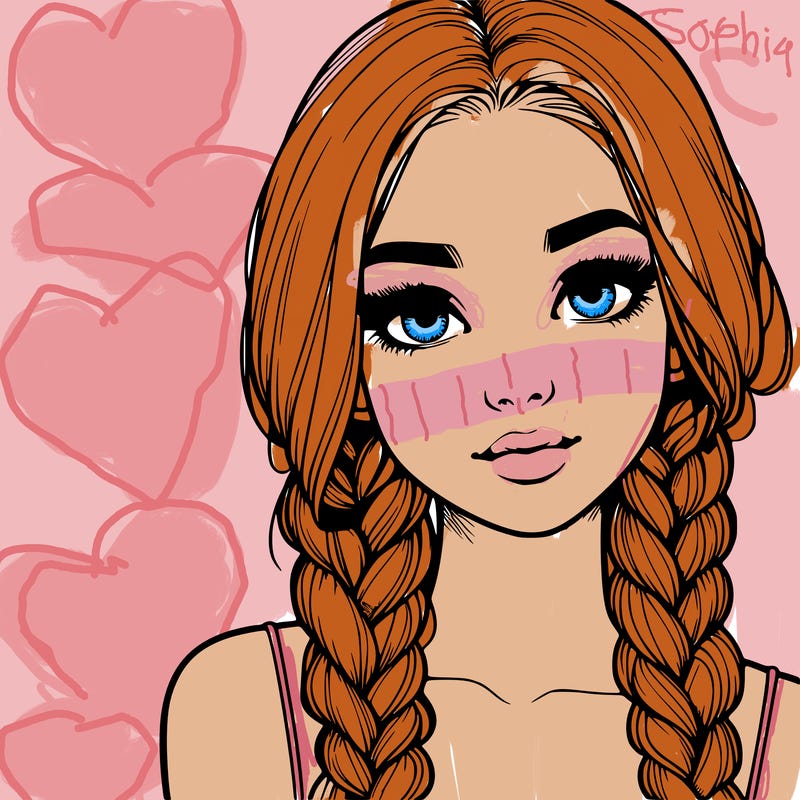 realistic girl with braids