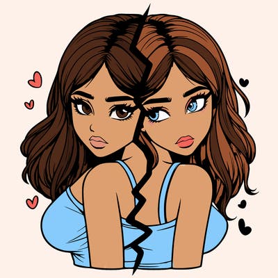 realistic girl split