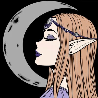 a realistic moon elf