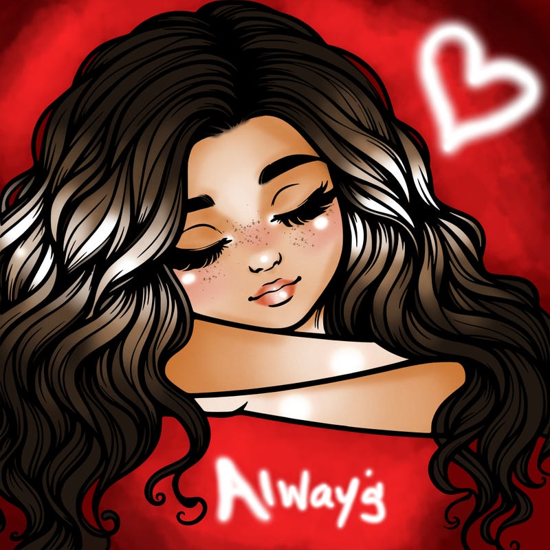 realistic girl wavy hair and sleep