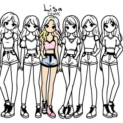 a group of girls wearing crop tops and shorts