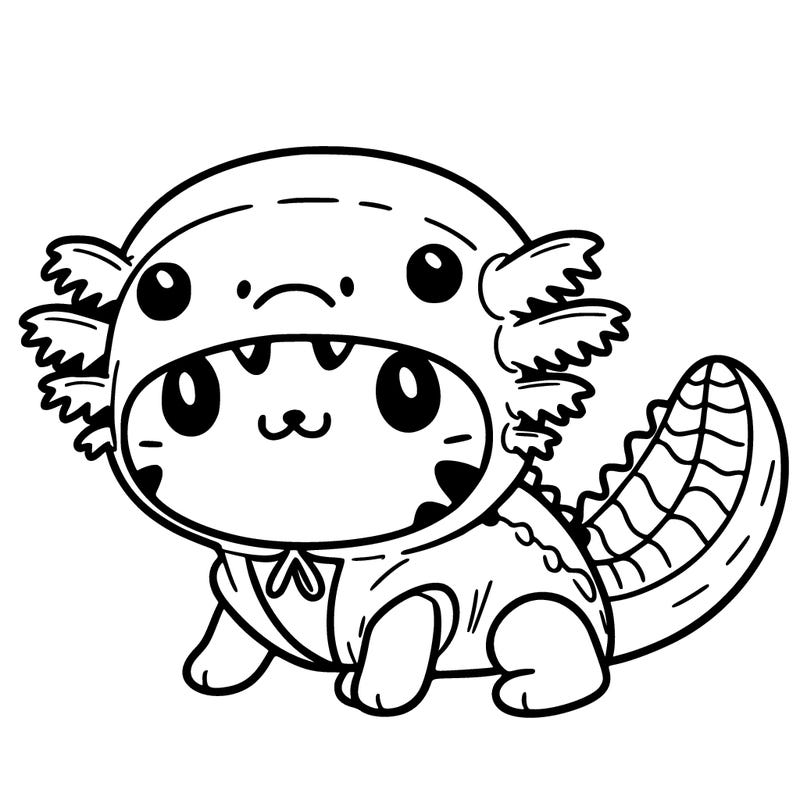 cat in axolotl costume