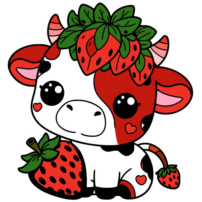 cute strawberry cow