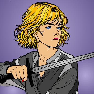 realistic girl with a sword