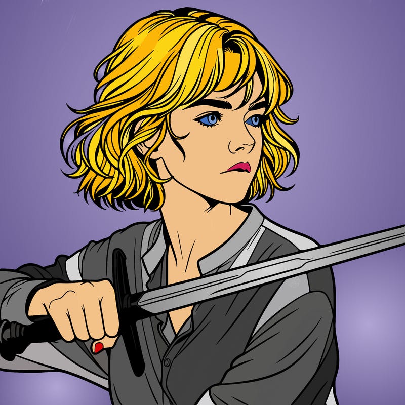 realistic girl with a sword