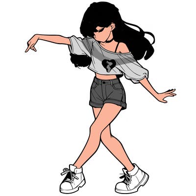 realistic girl danceing