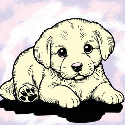 a cute realistic puppy