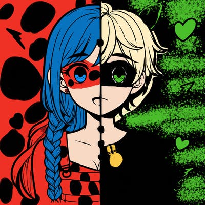 realistic girl boy split