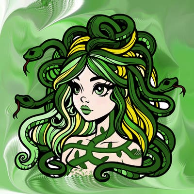 realistic medusa with snakes in her hair