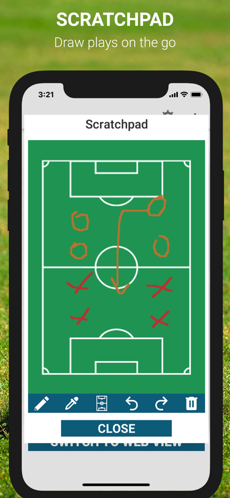 MOTI™ Soccer - Digital soccer field scratchpad for drawing plays and tactics in the MOTI Soccer app