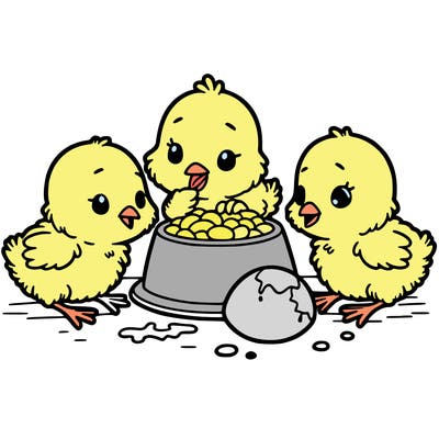 chicks eating
