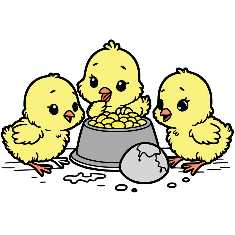 chicks eating