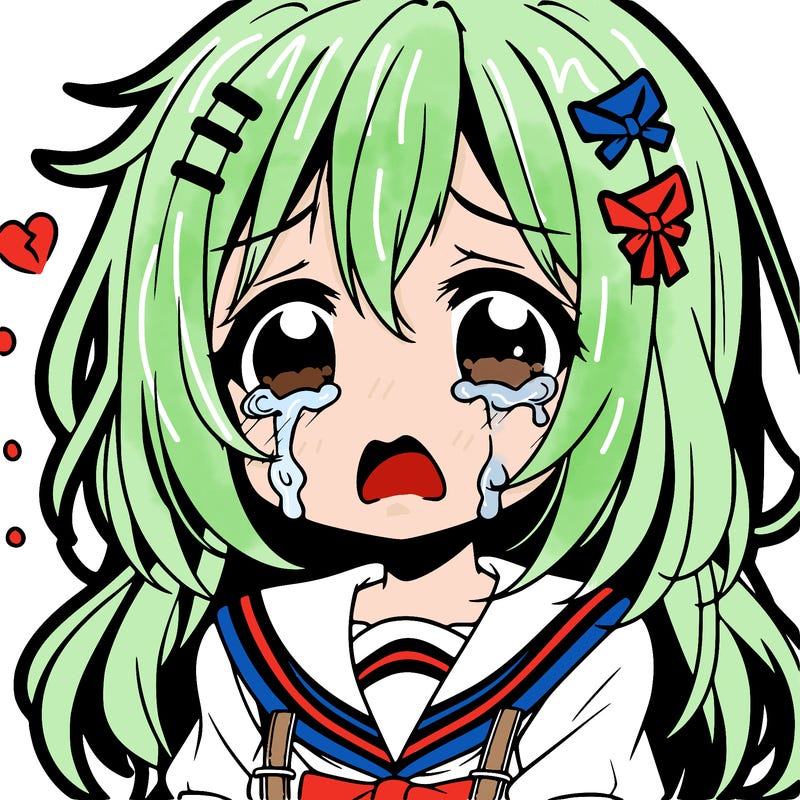 anime crying girl cute