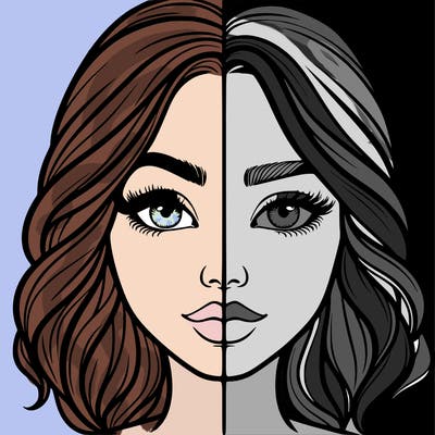 realistic girl split half