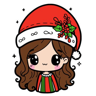 christmas hat girl