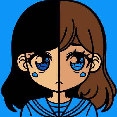 a split of a girl