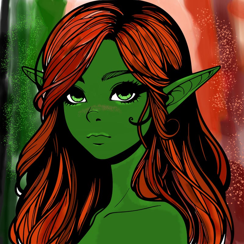 elf girl realistic dark fantasy