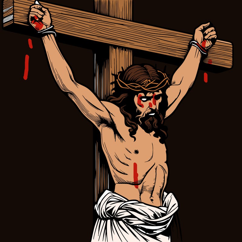 jesus realistic on the cross