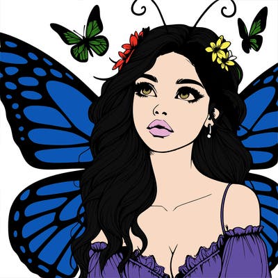 butterfly fairy realistic girl