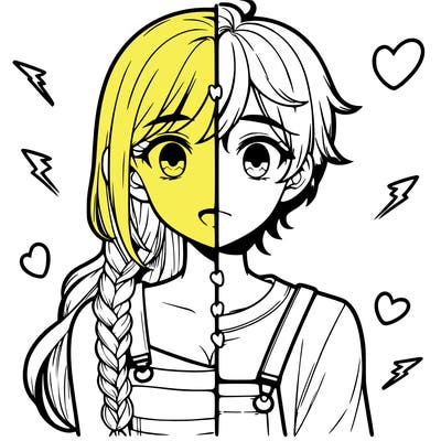 realistic girl boy split