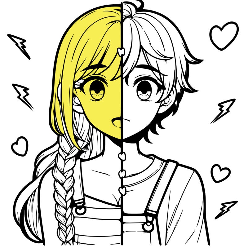 realistic girl boy split