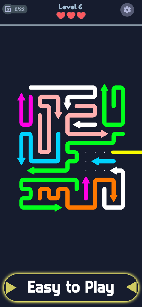 Arrow Escape: Maze Puzzle - Un colorido rompecabezas de laberinto de neón en el juego móvil Arrow Escape