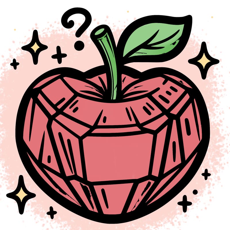 very shiny crystal apple