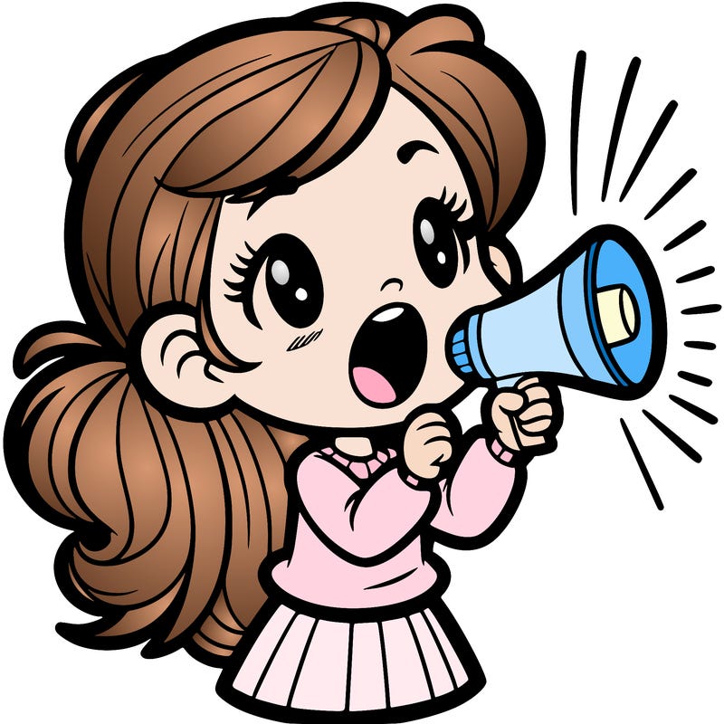 a girl shouting