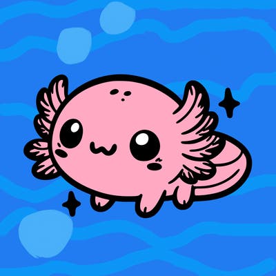 cute easy baby axolotl