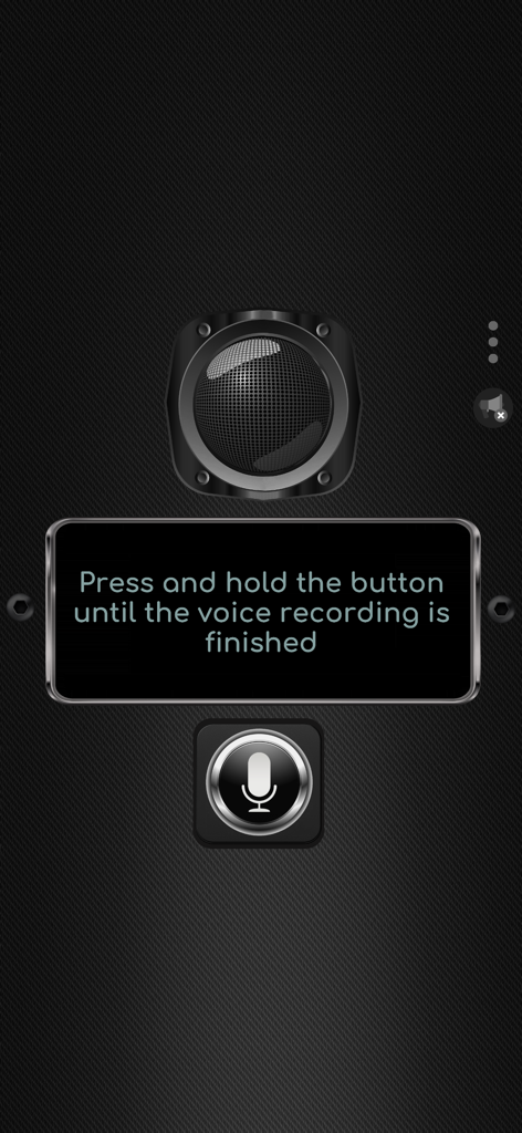 Lie Detector - Voice Scanner - Lie Detector Voice Scanner app interface showing the voice recording instruction and microphone button.