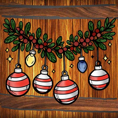 christmas garland with big bulbs