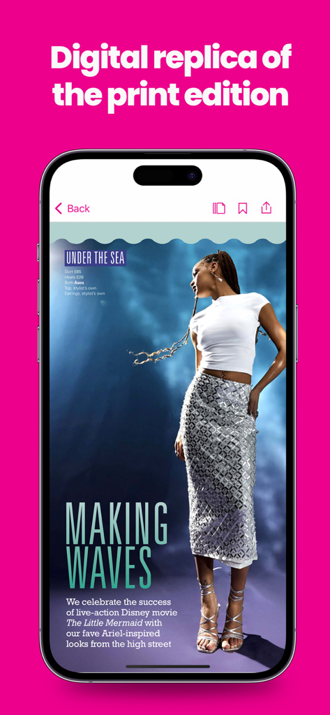 New! Magazine - Digital replica of New! Magazine print edition displayed on a smartphone screen showing a fashion article