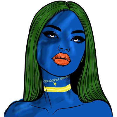 realistic woman with full lips