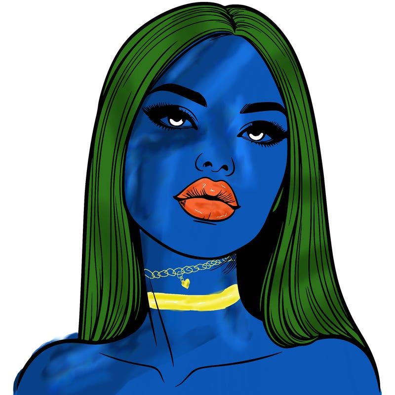 realistic woman with full lips