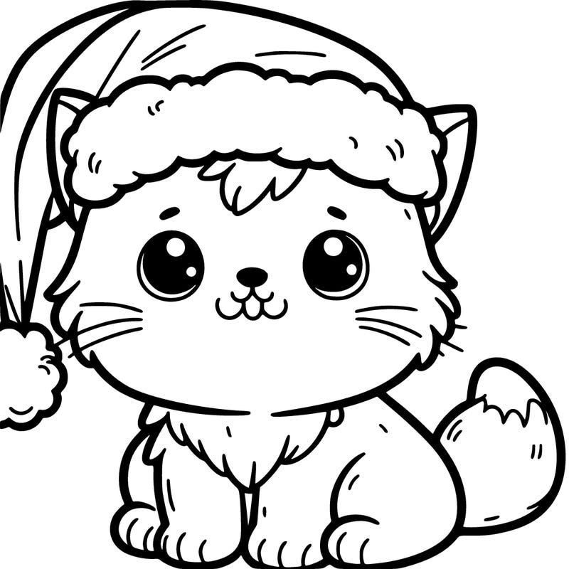 a cat with a christmas hat