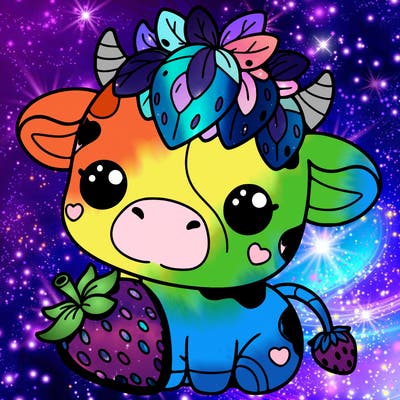 cute strawberry cow