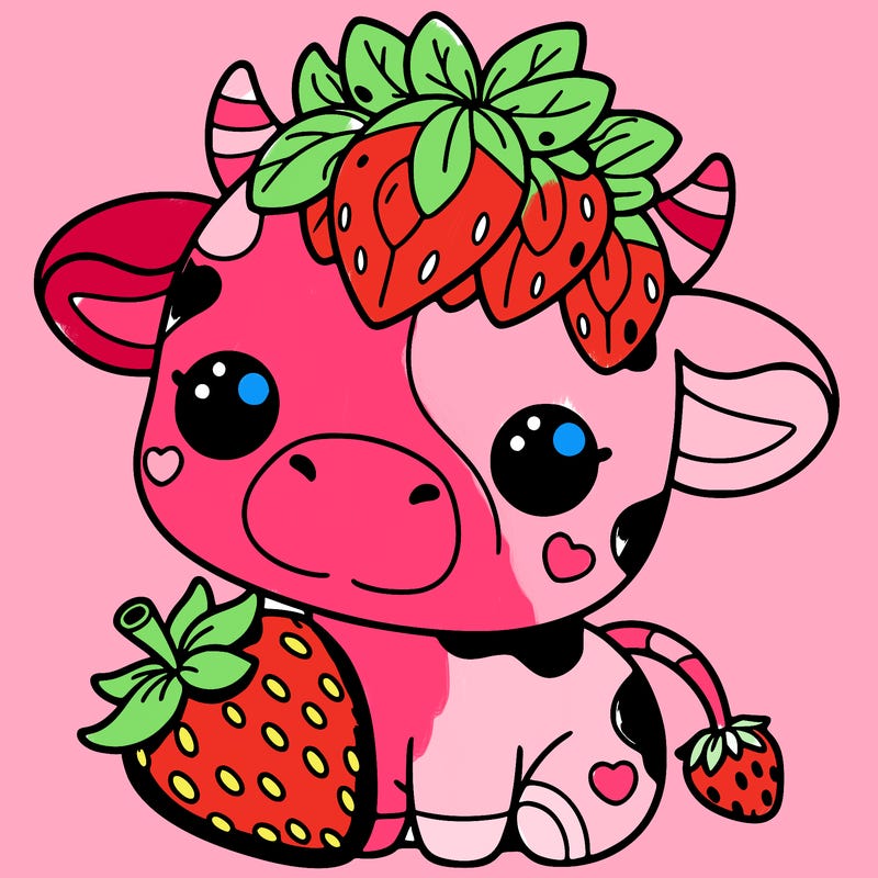 cute strawberry cow
