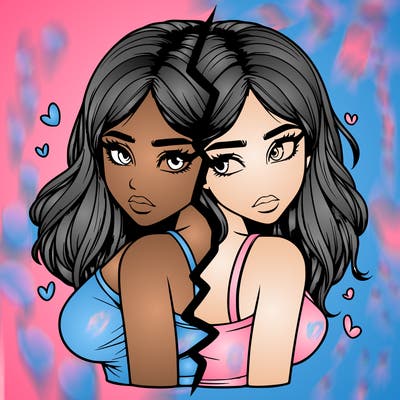 realistic girl split