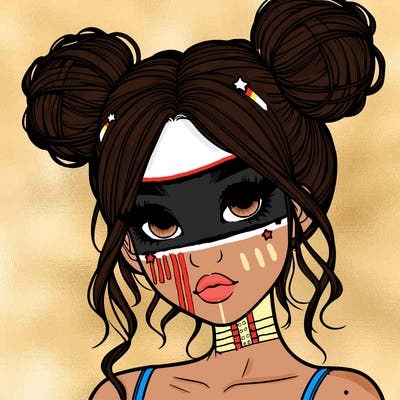 realistic girl with space buns