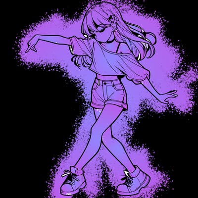 realistic girl danceing