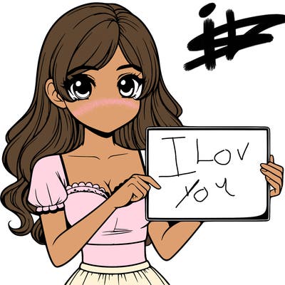 realistic pretty girl holding blank sign