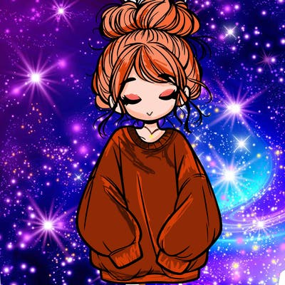 girl with baggy sweatshirt and messy bun