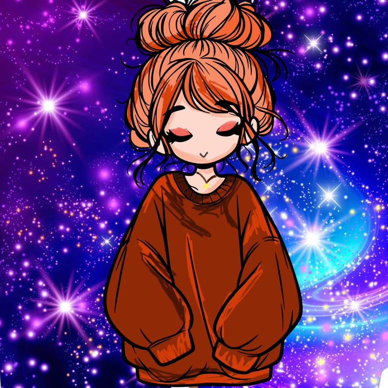 girl with baggy sweatshirt and messy bun