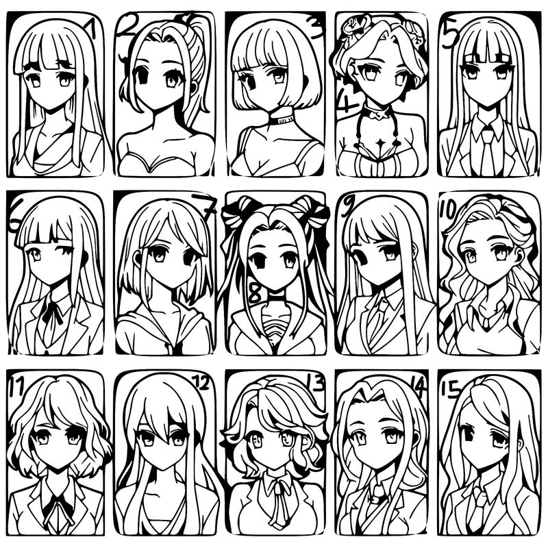 girls that look diffrent anime