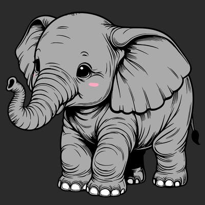 realistic baby elephant
